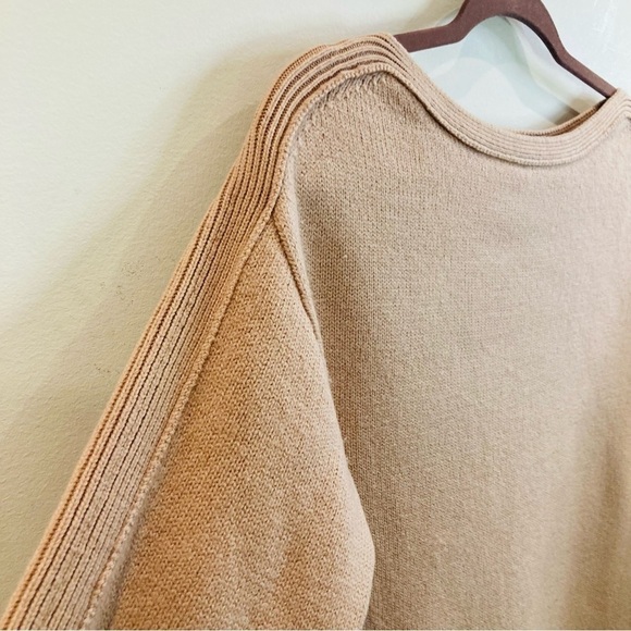 WILFRED SZ S 100% Merino Wool Blush Ribbed Detail Boat  Neck Sweater Hi Low Hem - Picture 11 of 11
